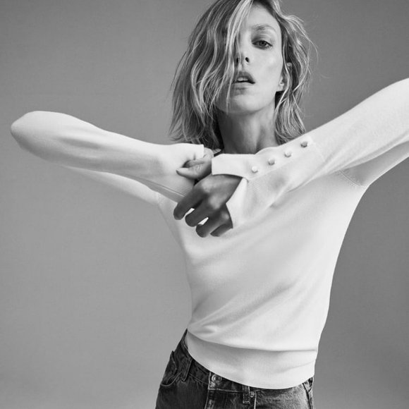 Zara Basic Knit Sweater Cream - Picture 3 of 7